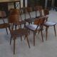 Set of 7 oak and beech plywood chairs