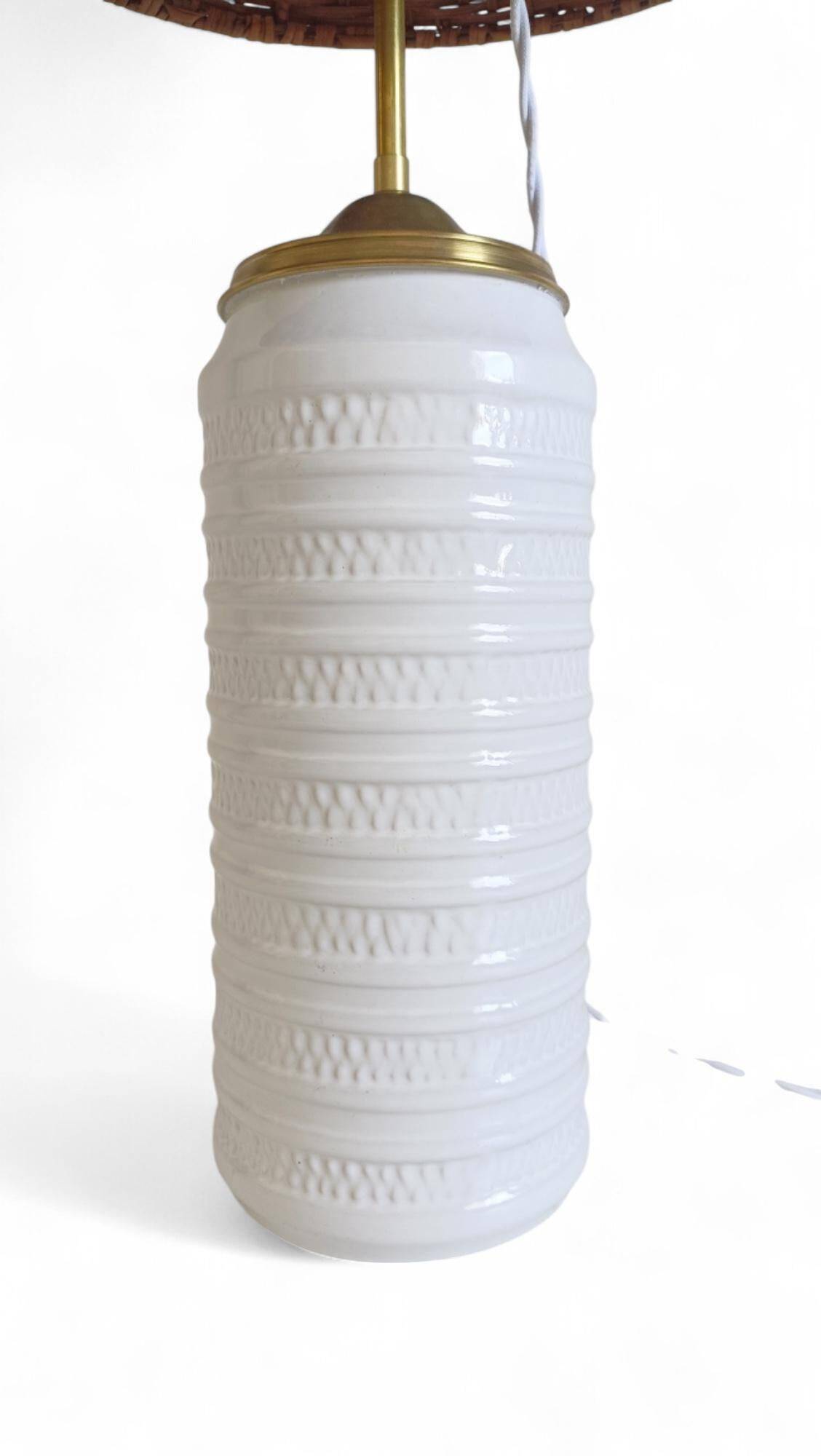 Midcentury Ceramic and Brass Table Lamp by Carstens Tönnieshof, 1960s