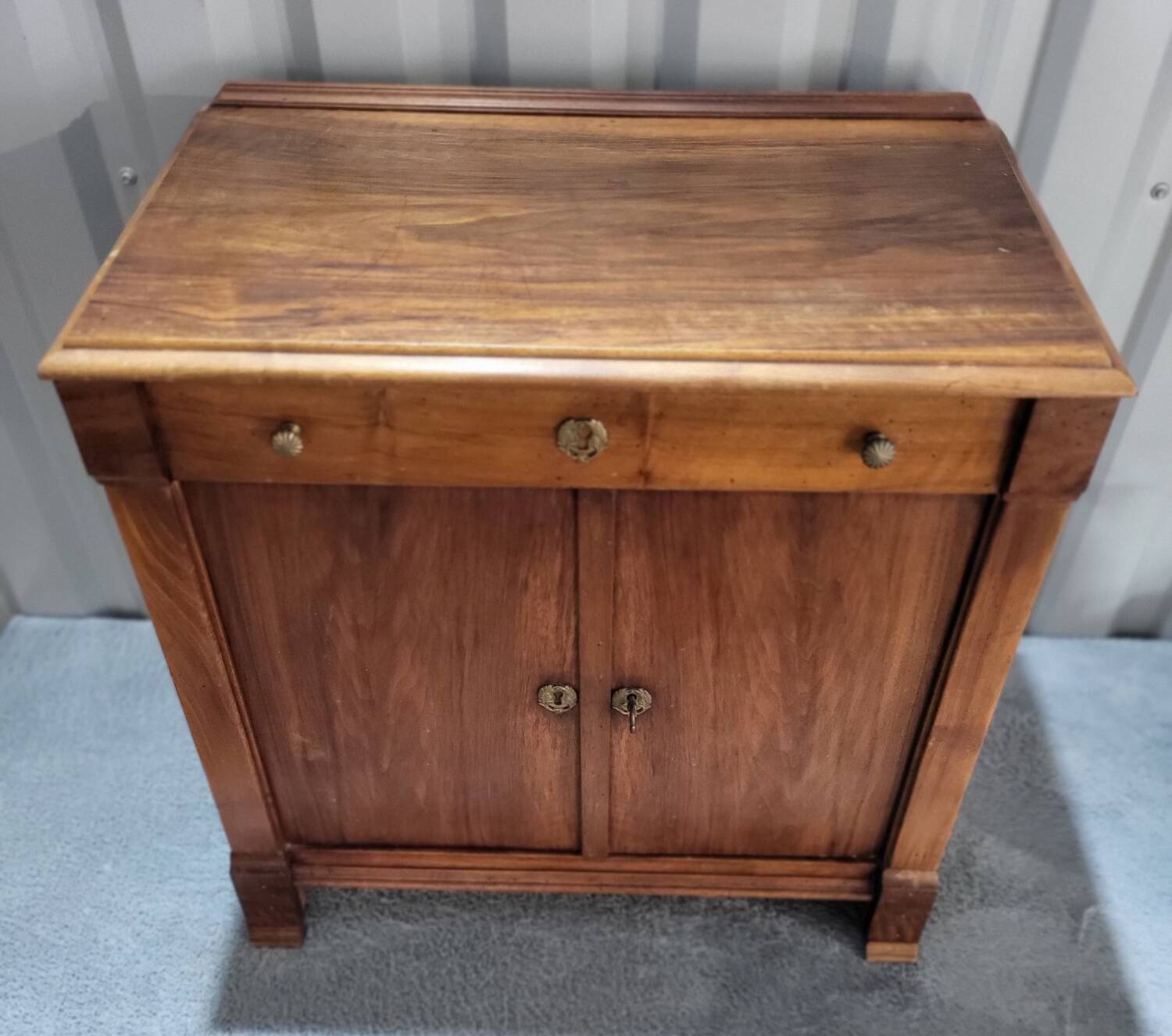 Directoire style sideboard with trompe l'oeil drawer in solid wood