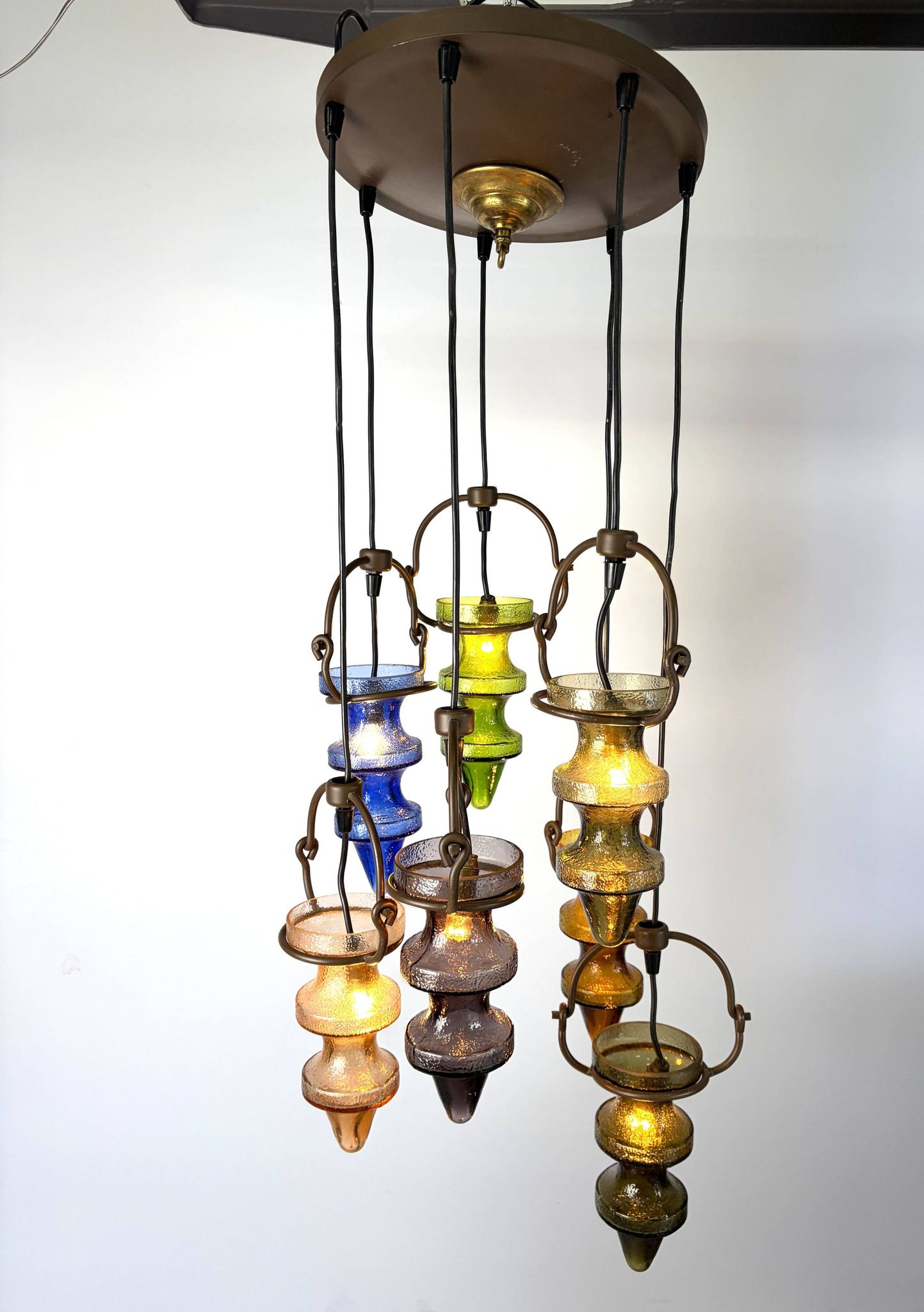 Brutalist stalactite chandelier by Nanny Still for Massive Belgium, 1960s