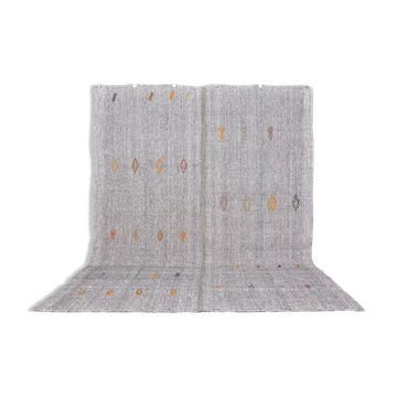 Neutral Vintage Turkish Vintage Kilim Rug skuc256