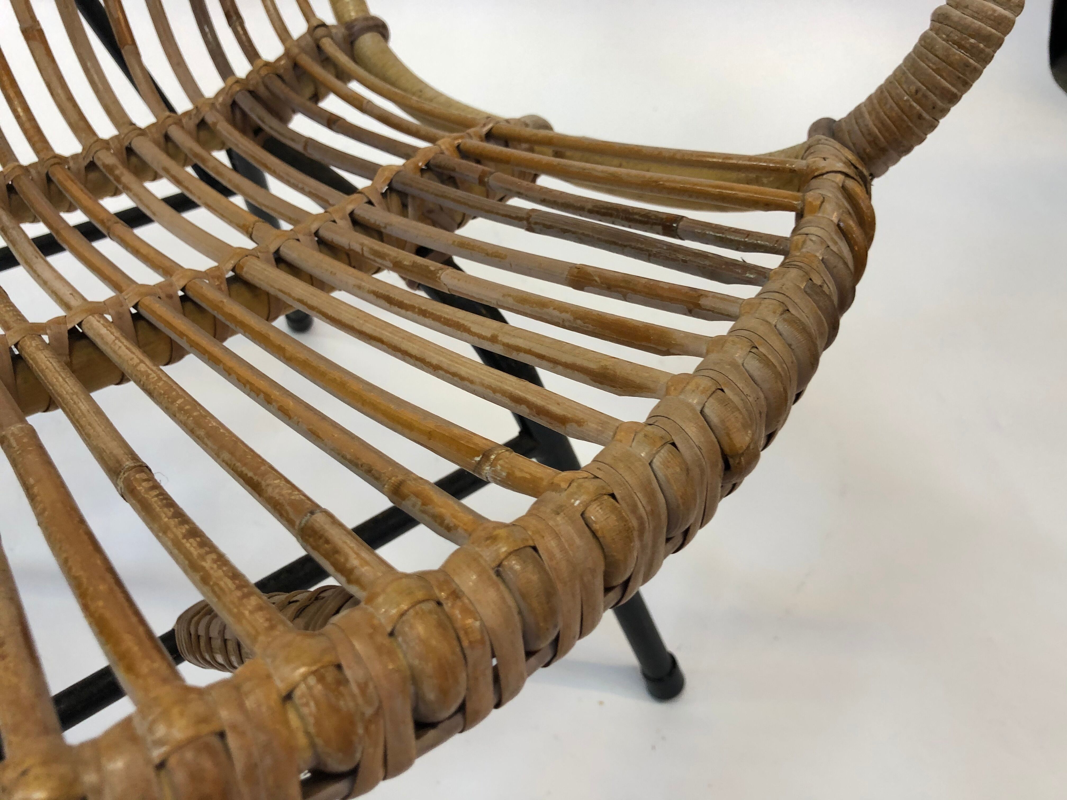 Rattan chair by Rohe Noordwolde, 1960