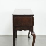Large antique English oak sideboard from the 18th century with elegant legs