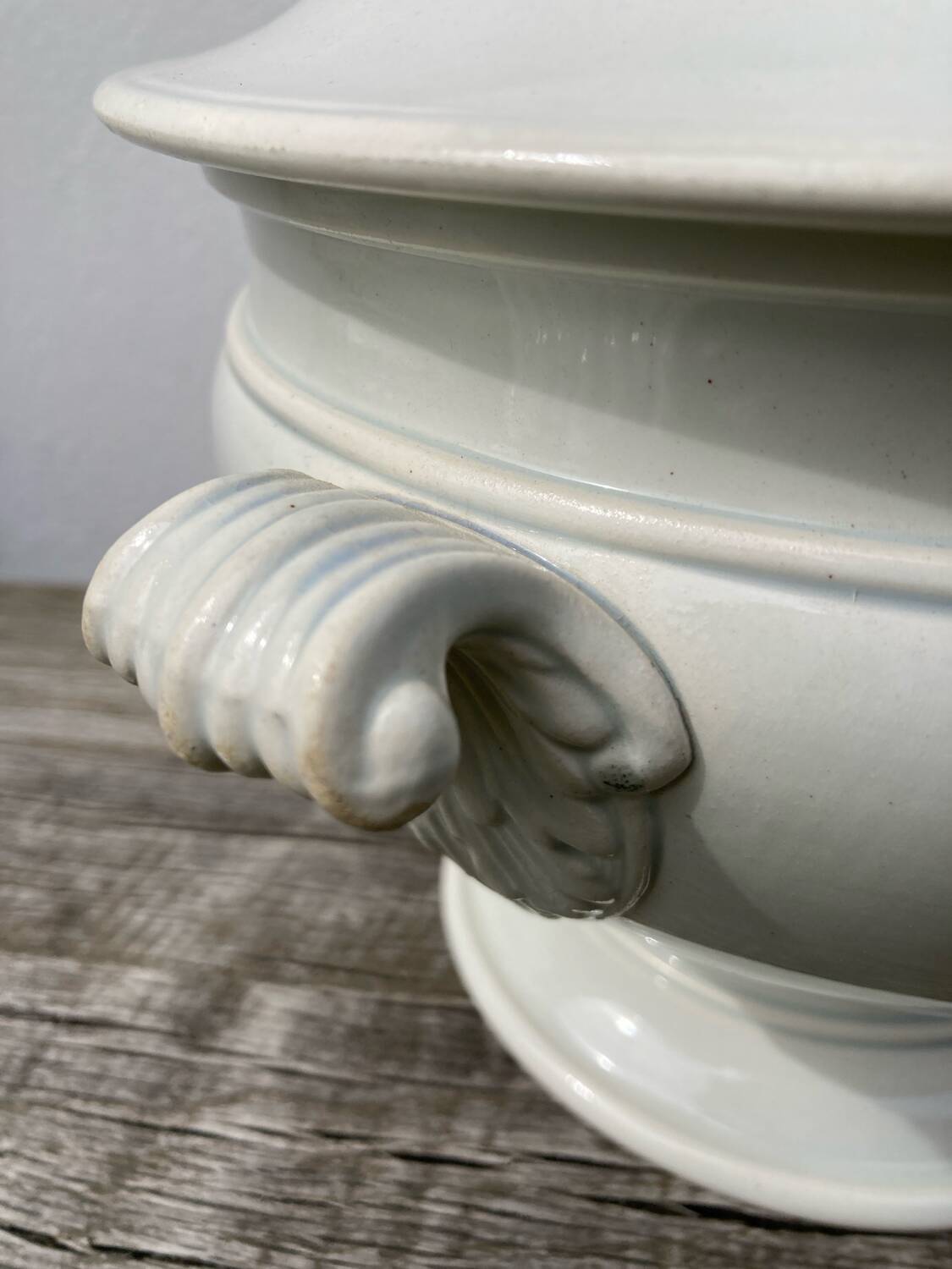 Plain white Creil soup tureen