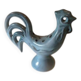 Flower holder in earthenware "rooster" blue shades