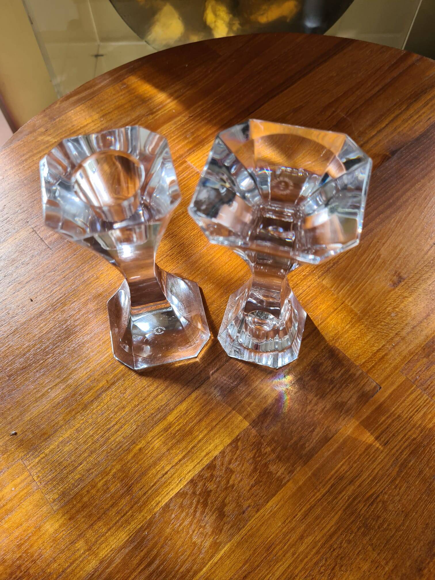 Pair of crystal candlesticks by Villeroy & Boch – 1970s – Perfect condition