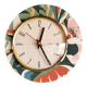 Vintage formica clock round silent wall pendulum "FFR terracotta green"