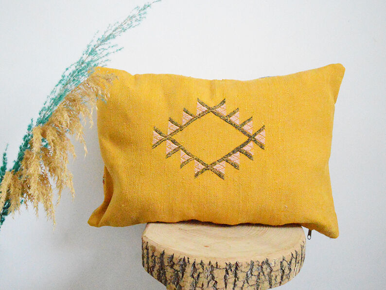 Moroccan cactus silk pillow