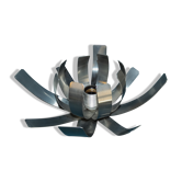 Wall lamp vintage flower stainless steel brushed ed. oxam jacqueline trocmé circa 1970
