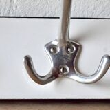 Vintage wall coat rack in white Formica - quadruple hook