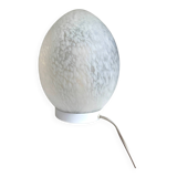 Table lamp "egg" in Clichy glass and white metal