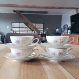 4 cups and saucers made of fine porcelain from Bavaria.