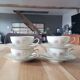 4 cups and saucers made of fine porcelain from Bavaria.