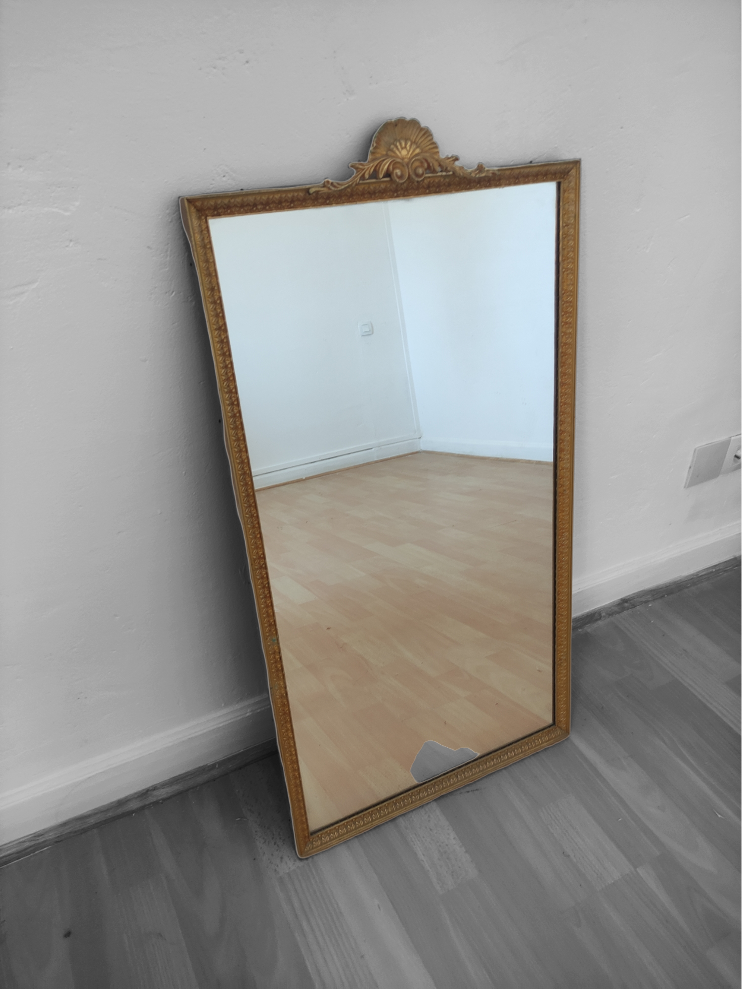 Large brass mirror 50x88cm