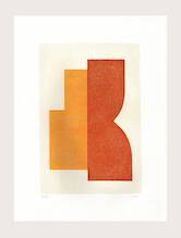 Painting on paper - ella - yellow and orange - signed eawy