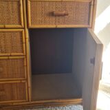 Vintage rattan chest of drawers