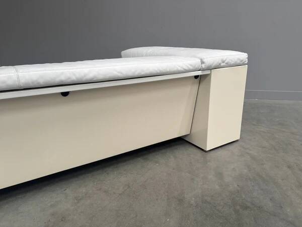 Canapé Brigadier Knoll en cuir blanc, années 1980