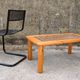 Lattice coffee table in pine and glass, France, 1980