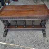 Antique oak table worked