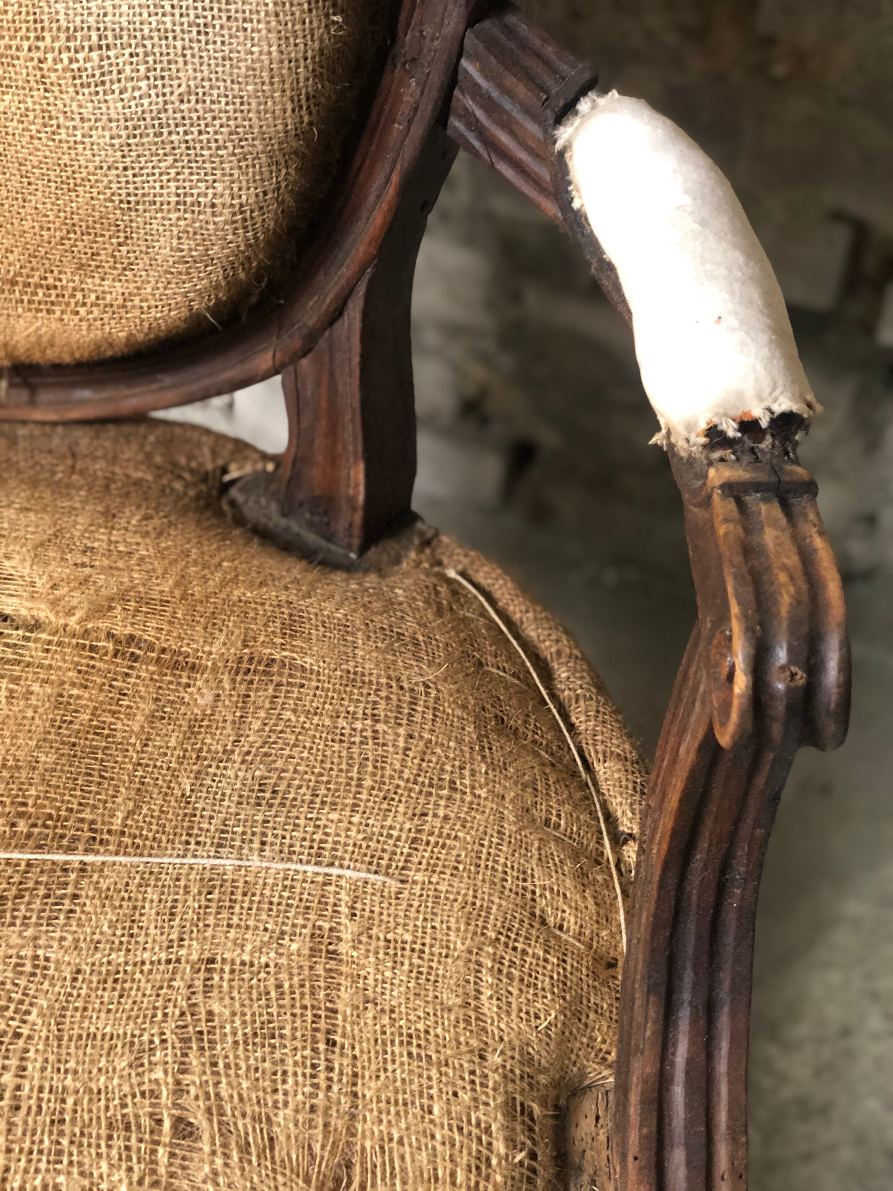 Louis XVI period medallion armchair