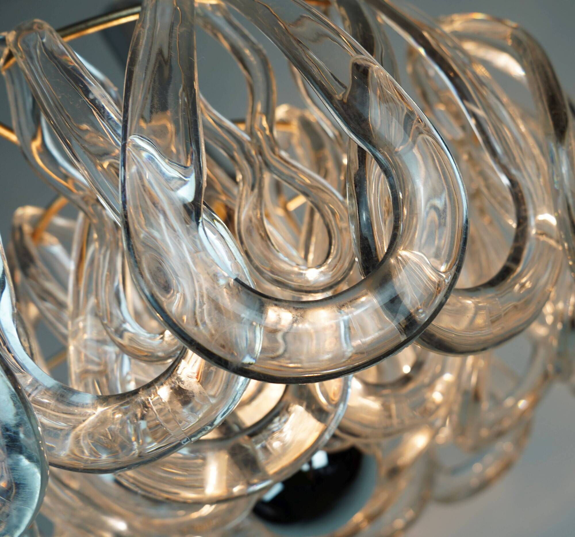 mid century PENDANT LIGHT with 24 acrylic elements 1960s 1970s space age