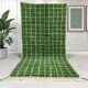 Square green Beni Ouraine Berber rug, size 160 x 240 cm