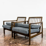 Pair of Restored Black B-7522 armchairs by Zenon Bączyk, 1960’s