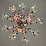 Venetian chandelier Rezzonico in Murano glass, 9 arms of light circa 1920