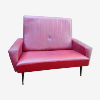 Sofa 2 place skai red