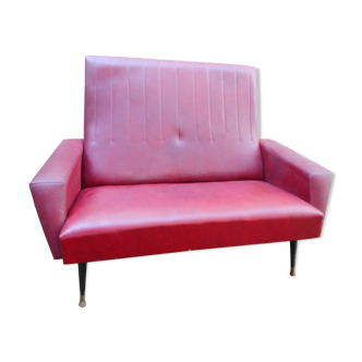 Sofa 2 place skai red