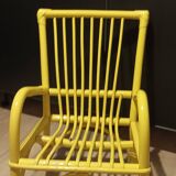 Fauteuil enfant en rotin jaune