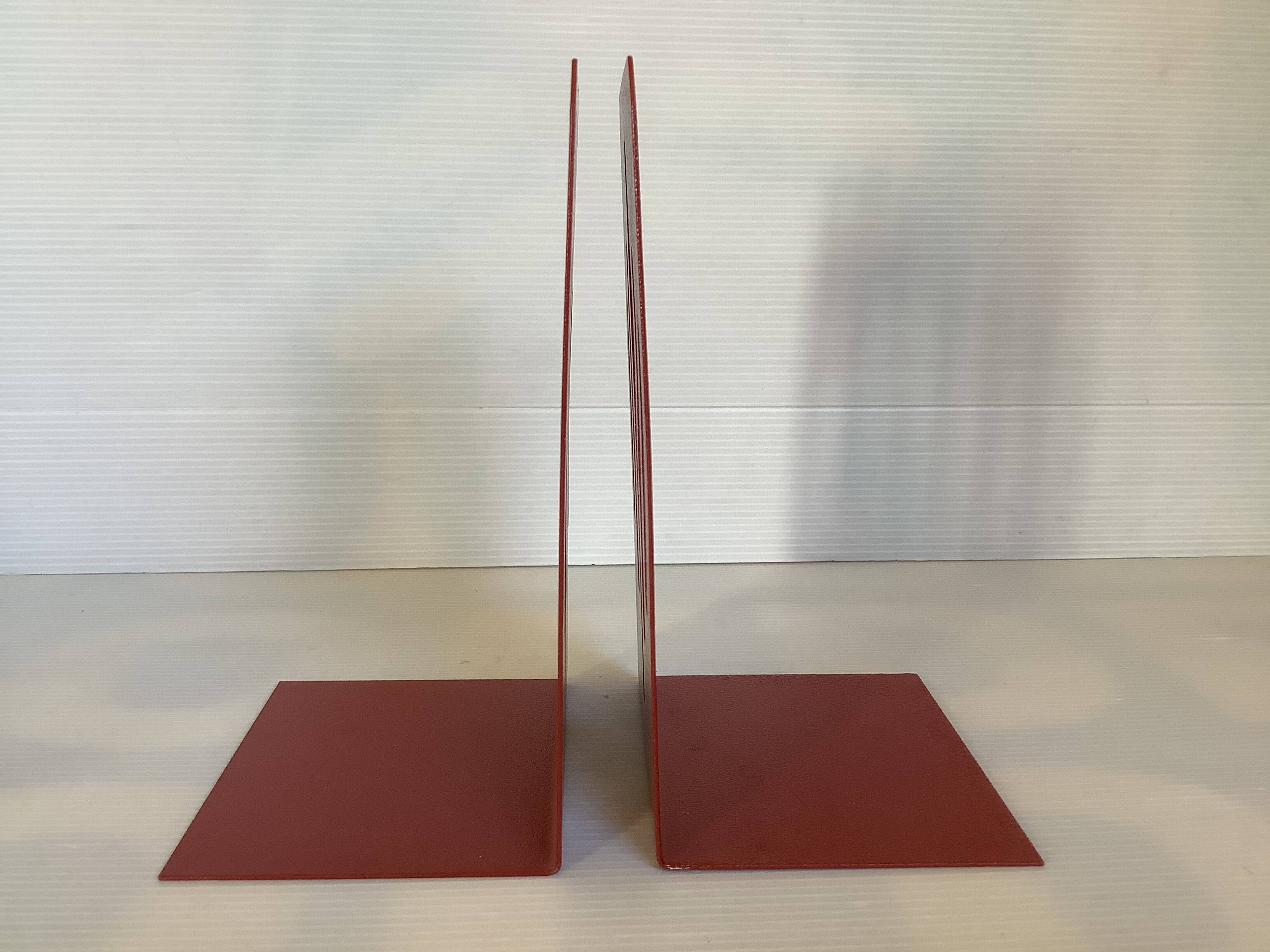 Pair of garnet metal bookends