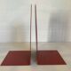 Pair of garnet metal bookends
