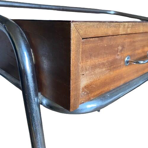 Bureau tubulaire chromé années 50-60