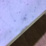 Coffee table with steel tube structure and marble top