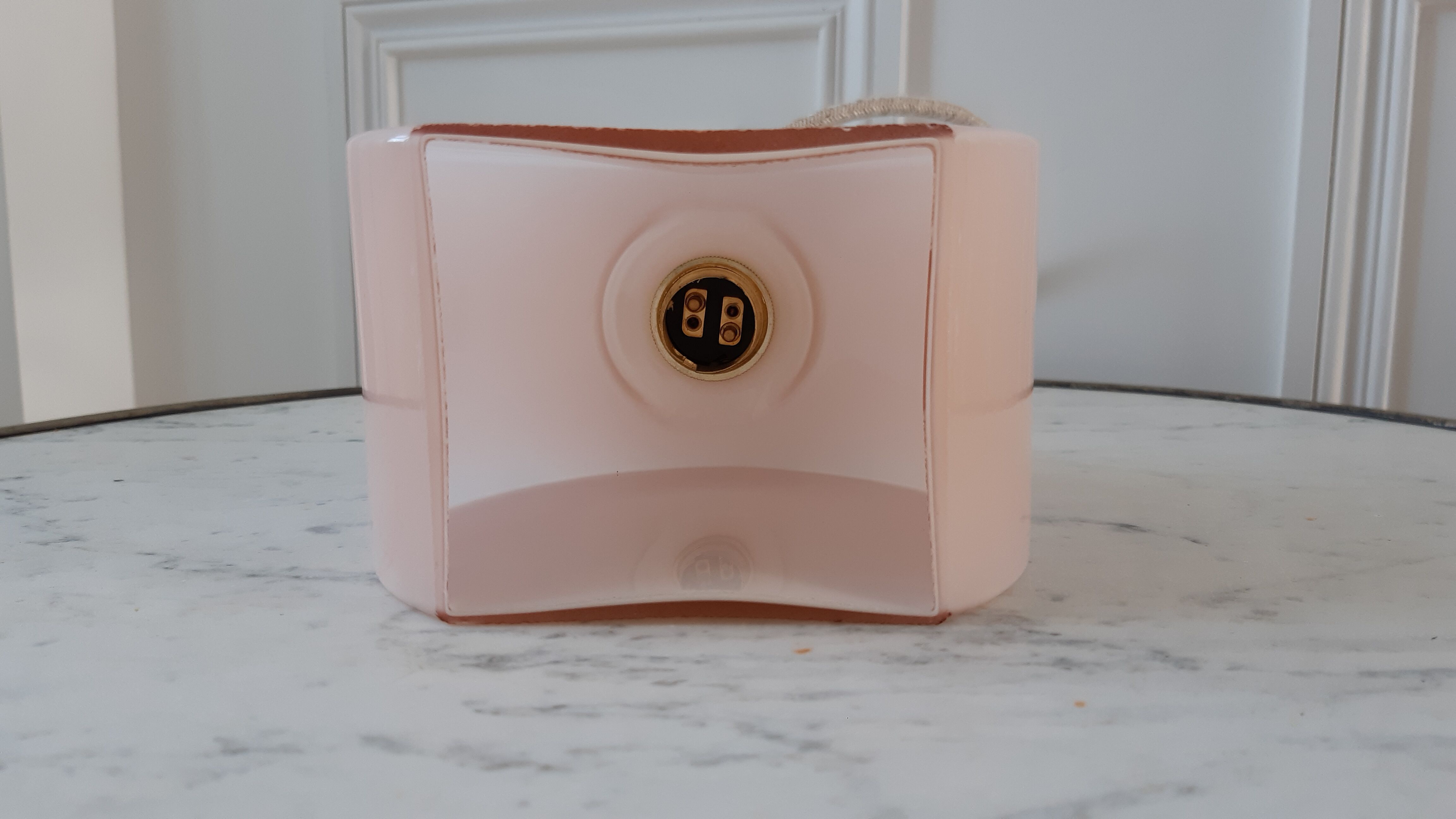 Suspension in powder pink opaline art deco 30s-40s