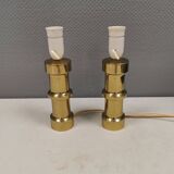 A set of beautiful brass table lamps. Danish and estimated from the 1970s.