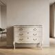 Commode vintage courbée avec plateau en marbre - Rénovée