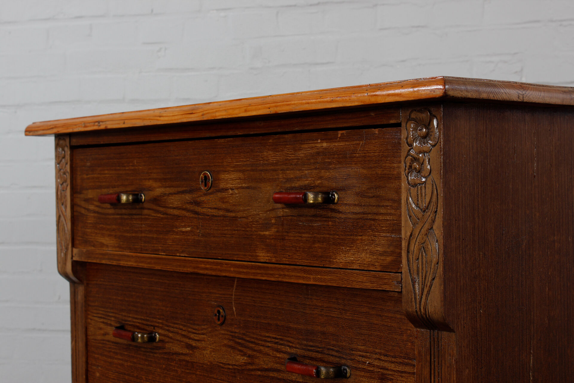 Vintage Weichholz Bauernkommode Schubladenschrank 60er