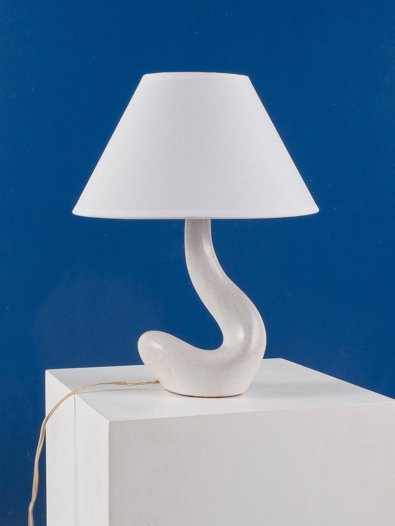 French work - free-form ceramic lamp - france, circa 1950