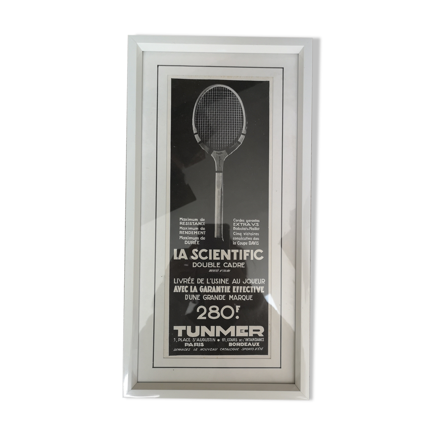 Advertisement old vintage 30s tennis tunmer
