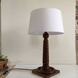 Lampe art déco palissandre sculpté