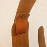 Review door organic form in wood and leather