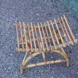 Paire de repose pieds pour fauteuils en rotin vintage