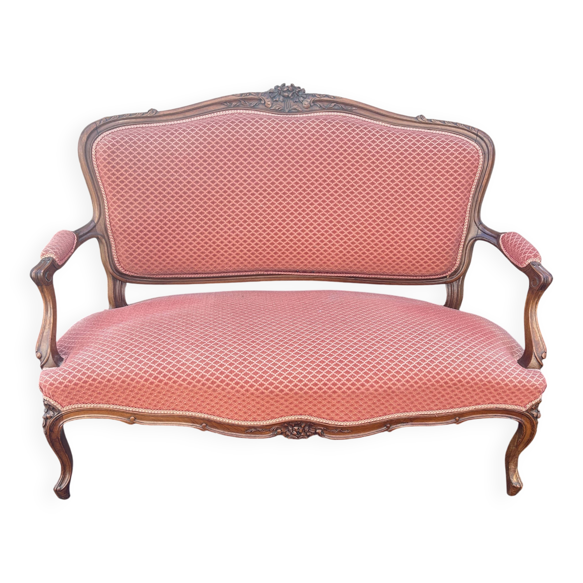 Banquette de Style Louis XV en noyer