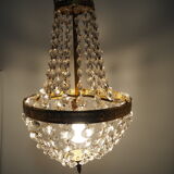 Balloon chandelier with glasses and bronze pampilles