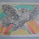 Picasso original lithograph 1952 Dove with a rainbow 38x28cm