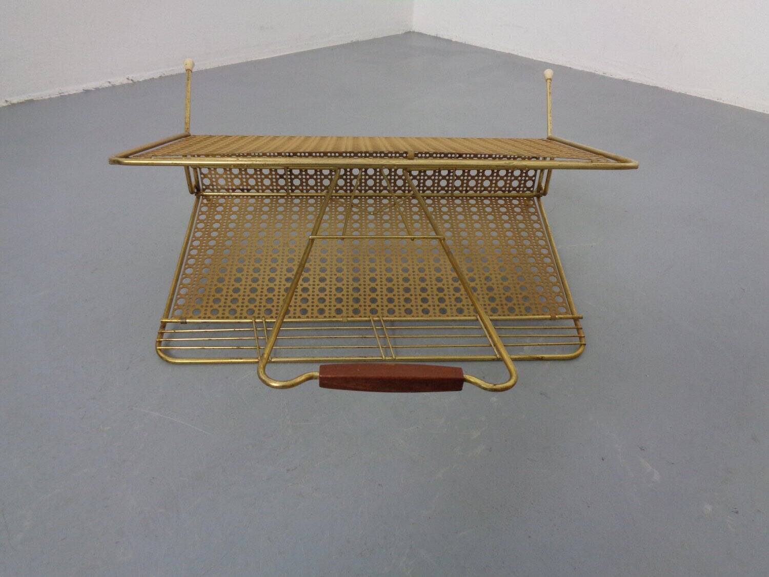 French metal magazine rack, 1960s