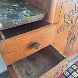 Art Deco sideboard with marble tops, antique dresser, display cabinet