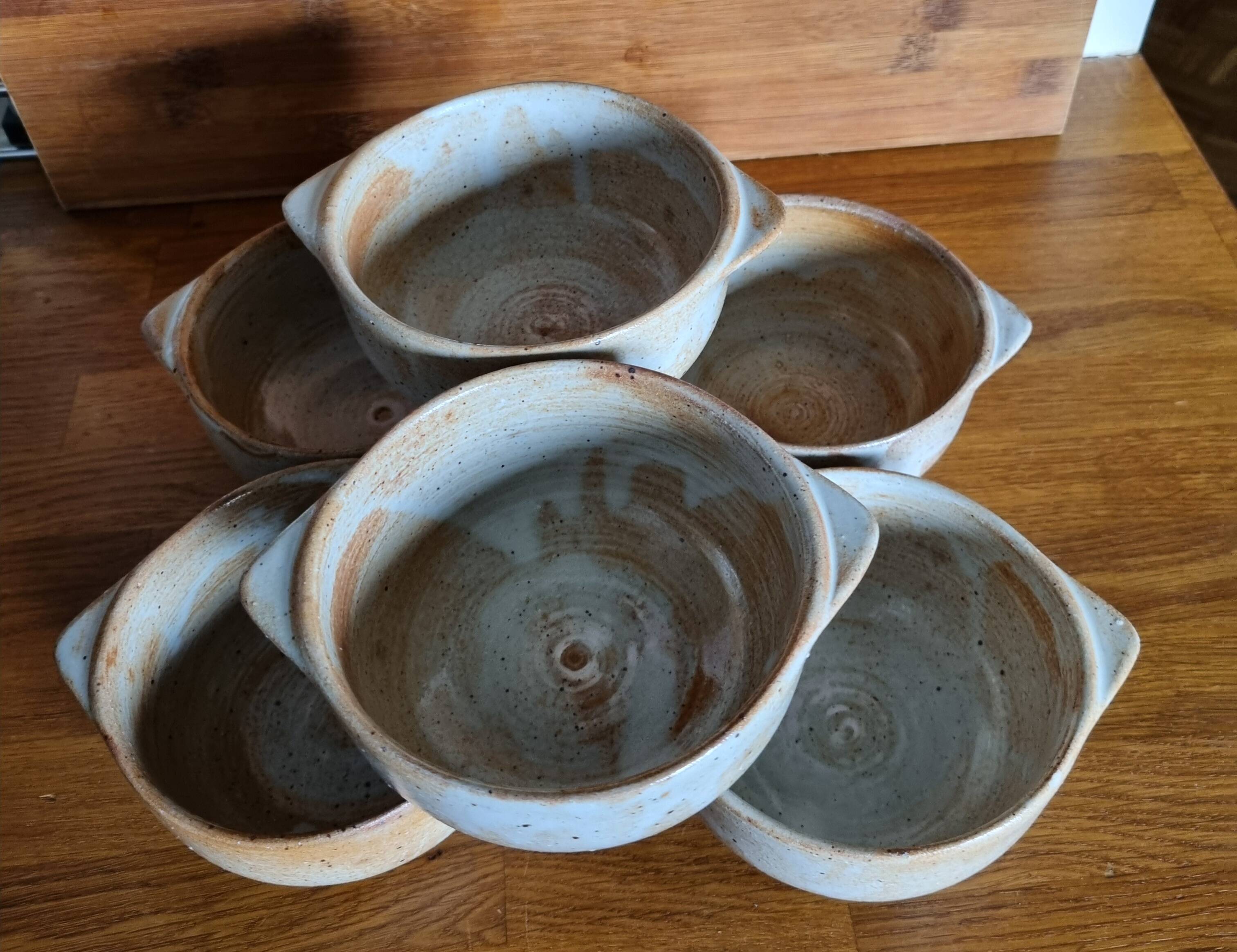 Set of 6 stoneware bowls